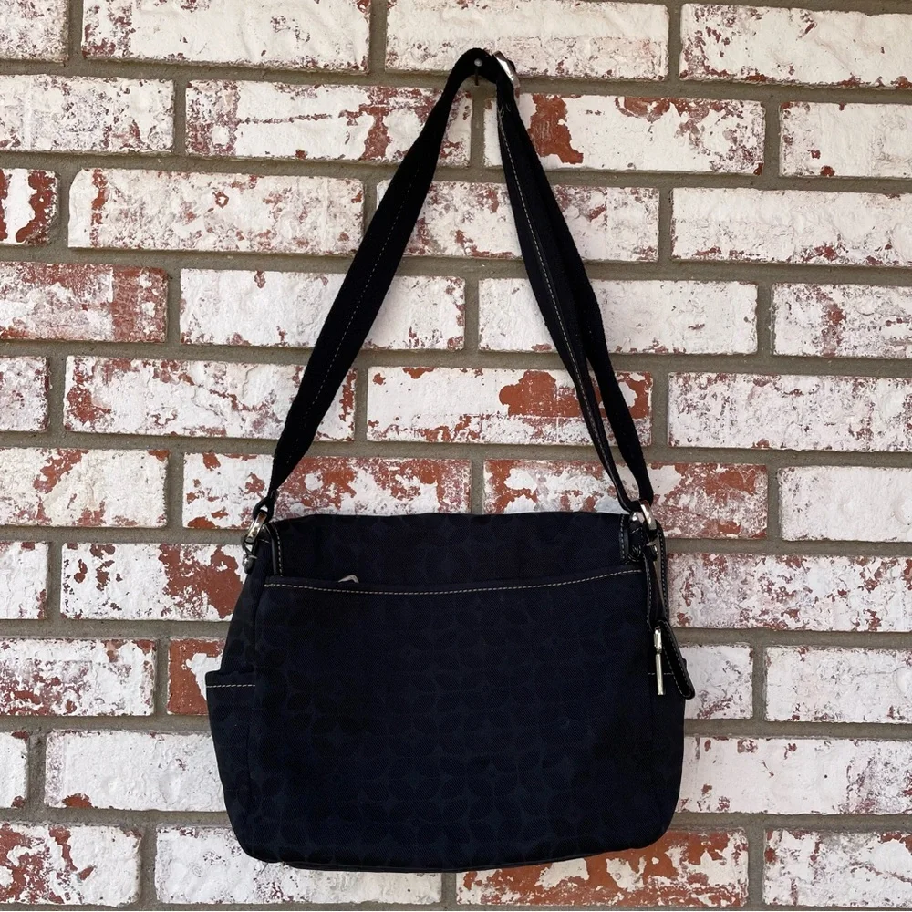 Fossil | Marlow Crossbody Black Canvas Messenger Laptop Bag Purse